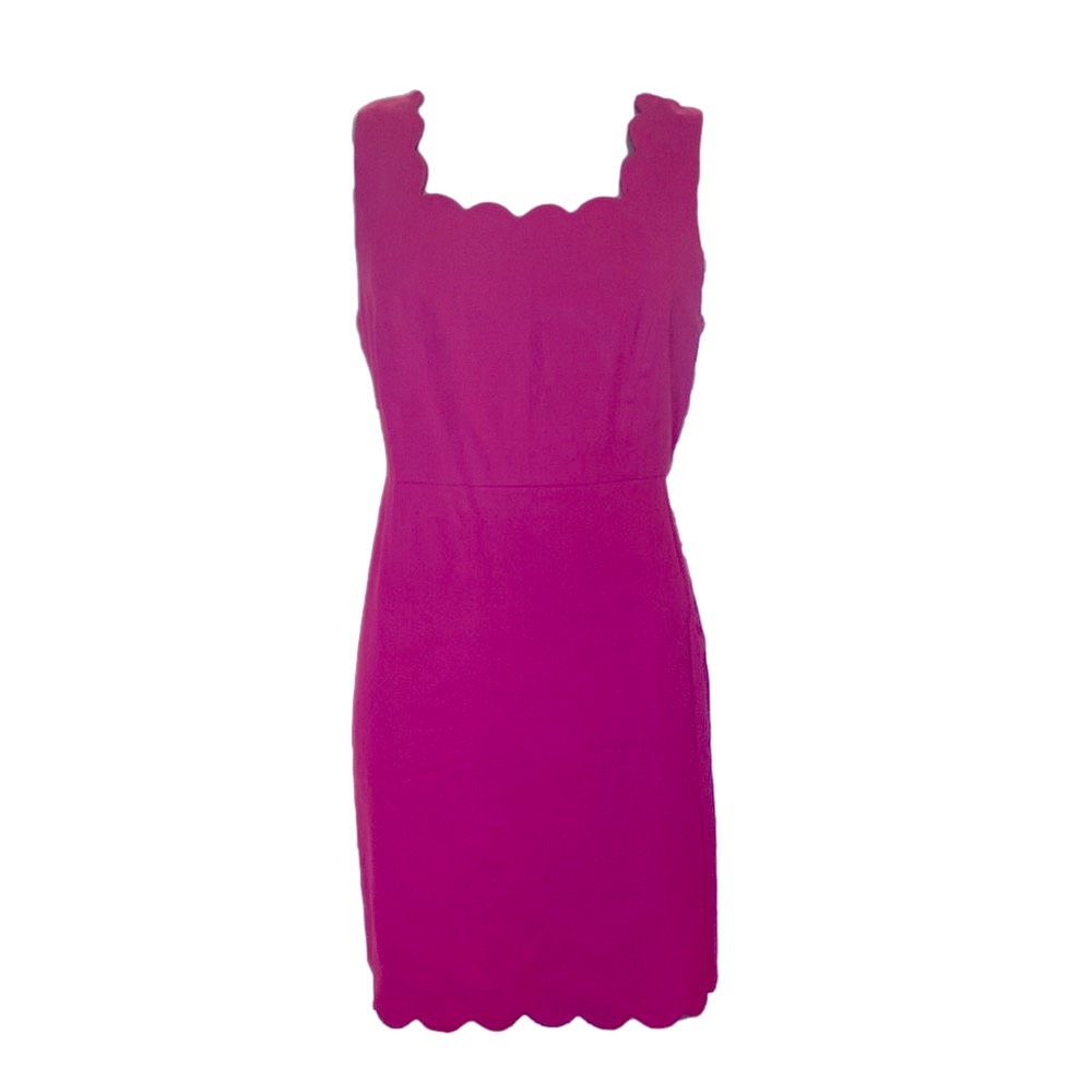 J. Crew Fuchsia Scalloped Mini Dress